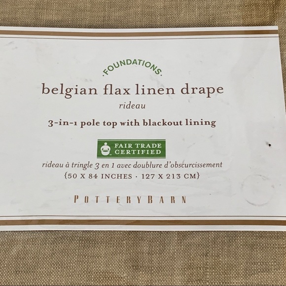 Pottery Barn1 Belgian Flax Linen Drape Panel - Picture 1 of 6